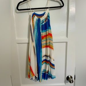 Free people lined flouncy multicolor dress